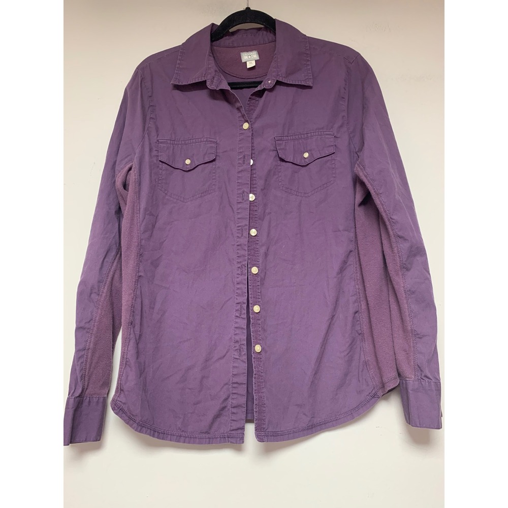 Converse One Star Button Down Womens XL Purple Excellent Ribbed Side Panels